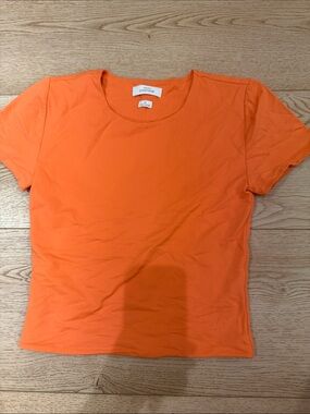 Babaton Short Sleeve Crewneck Tee in Bright Orange